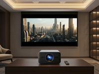 Projecteur intelligent triple laser 4K UHD DLP pour cinéma maison, projecteur d'écran portable Android avec haut-parleurs intégrés