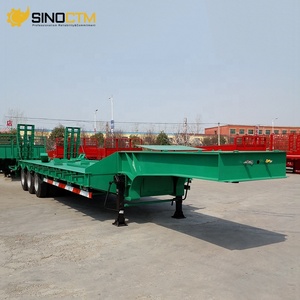 60T 70T 80T Heavy Duty Lowboy Semi Remolque 3 ejes <span class=keywords><strong>13M</strong></span> 16M <span class=keywords><strong>Low</strong></span> <span class=keywords><strong>Bed</strong></span> Flatbed Truck Trailers para la venta - Product Image 5