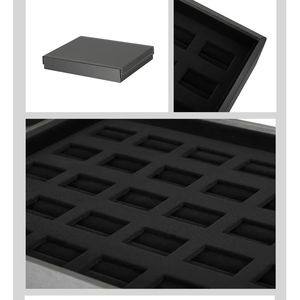 ODM Fancy Modern Jewelry Display Tray Velvet Stackable Jewelry Trays Custom Grey Jewelry Display Set - Product Image 4