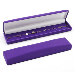 Scatola per Gioielli Rettangolare in Velluto di Qualità con Materiale Plastico+Velluto Design Semplice Colore e Logo Personalizzabili - Product Image 3