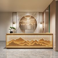 Nouveau bureau de réception mobile en bois massif de style chinois pour salon de beauté et service de bureau