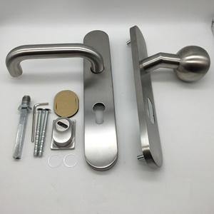 Ensemble de serrures de <span class=keywords><strong>porte</strong></span> à levier asymétrique en acier inoxydable 304 avec poignée à bouton rond unique pour <span class=keywords><strong>porte</strong></span> coulissante en verre à cadre en aluminium - Product Image 1
