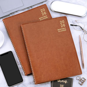 Custom Gold Spiral Bound <b>Leather</b> <b>Cover</b> <b>A5</b> 80 Sheets 100% Eco-friendly Budget Weekly Daily Monthly Planner <b>Notebook</b> Agenda - Product Image 6