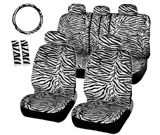 Zebra Texture ผ้า12ชิ้นรวมทั้งพวงมาลัย + ไหล่ Pad