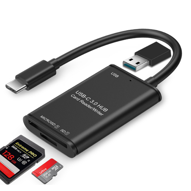 3 in 1 Type-c Hub Fast Speed Data Transferex Card Reader Pansion Adapter for USB OTG TF / CF / SD / Memory