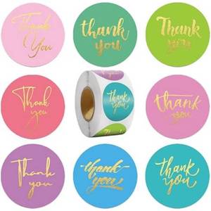 Etichetta Adesiva Personalizzata per Confezioni Regalo, Decorazione Rotonda da 1 Pollice, Adesivo 'Grazie' per Piccole Imprese - Product Image 5