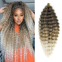 Nouvel Arrivage Cheveux à Tresser Deep Twist 24 pouces 100% Fibre Kanekalon Longs Cheveux au Crochet Ondulés Ocean Wave Ombre Colorés Boucles Wand Curl Vente en Gros