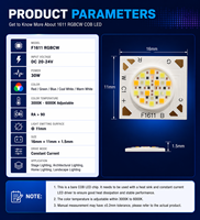 Innovate Rise Prix usine 1611 30W 24V Émetteur LED RGBCW 2700K-6500K CRI 90 élevé Dimmable PWM Puce LED COB 5-en-1 Garantie 3 ans