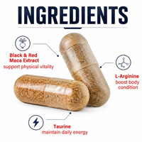 Extrait de racine de Maca noire pour la santé masculine, capsules naturelles de Maca noire, complément alimentaire, fabrication OEM, marque privée