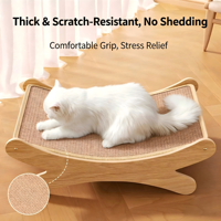 Lit pour chat en sisal écologique facile à assembler, lit de repos pour chat en bois, lit griffoir pour chat en sisal avec cadre en bois