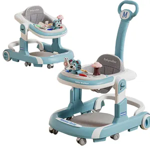 Baby Walker แบบนั่งยืนการเรียนรู้วอล์คเกอร์เด็กมัลติฟังก์ชั่เด็กวอล์คเกอร์พร้อมล้อและชุด