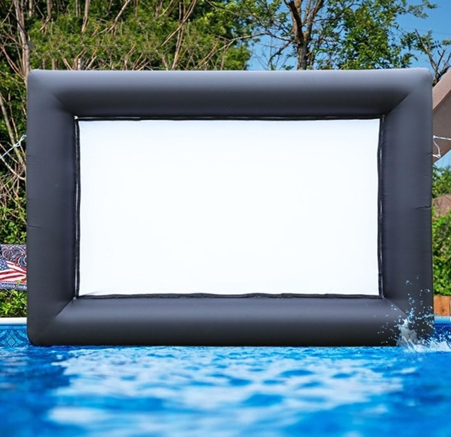 16Ft Foldable Inflatable Movie Projection Screen Outdoor Portable Blow up Movable Movie