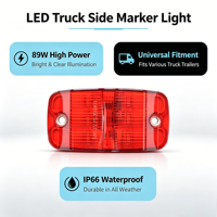 Feu de gabarit clignotant rectangulaire à 6 LED 12V/24V pour remorque de camion, montage latéral, clignotant ambre Spyder, feu arrière LED pour camion