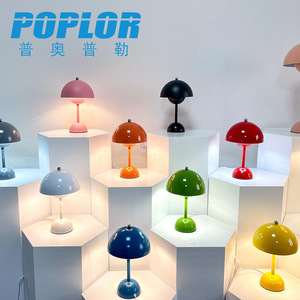 Poplor Mushroom Desk Lamp 6W <b>LED</b> <b>USB</b> Rechargeable Battery Operated Multicolored Plastic Body Bedroom Ambient <b>Lighting</b> - Product Image 1