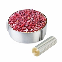Moule à gâteau réglable de 6 à 12 pouces en acier inoxydable 5.5x394 pouces Collier à gâteau en mousse Feuilles d'acétate Outil de cuisson