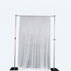 Portable Silver Pipe and Drape System Kit with Chiffon Outdoor <b>Backdrop</b> <b>Stand</b> for Party Use RK RK-TDS610 - Product Image 1