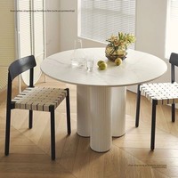 Nouvelle tendance, prix abordable, table à manger circulaire moderne minimaliste en pierre, plateau en quartz blanc pour la maison, la cuisine, le restaurant