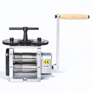 เครื่องรีดโลหะแบบมือหมุนสองลูกกลิ้ง สำหรับทำเครื่องประดับทอง สร้อยข้อมือ แผ่นโลหะ ลวดสี่เหลี่ยม ลวดรูปไข่ - Product Image 1