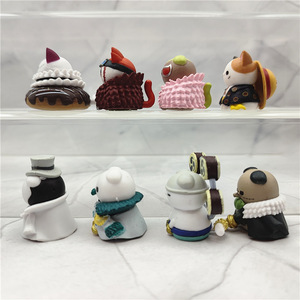 Lot de 8 figurines <span class=keywords><strong>Luffy</strong></span> style chat mignon de 3-4 cm avec base pour décoration de voiture ou de gâteau - Product Image 3