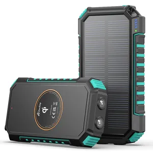 Prezzo di fabbrica caricatore solare di alta qualità portatile impermeabile ricarica wireless 20000mah banca di energia solare