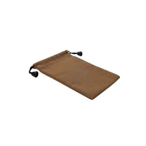 Pochette en velours doux marron avec cordon de serrage pour bijoux, sacs en suède pour présentation, emballage cadeau 10x20CM - Product Image 2
