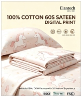 Parure de lit en coton biologique 100% populaire, imprimée numériquement, personnalisable, motif années 60, avec housse de couette et drap en coton imprimé numérique, en carton