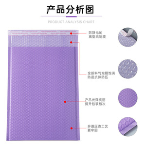 Sobre de Burbujas Zhonghui Morado Autoadhesivo a Prueba de Golpes para Comercio Electrónico, Bolsa de Embalaje Personalizable, Impermeable - Product Image 2