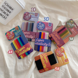Lot de 10 élastiques à <span class=keywords><strong>cheveux</strong></span> multicolores simples et très extensibles pour femmes et filles, style doux pour la décoration des <span class=keywords><strong>cheveux</strong></span> - Product Image 3