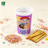 Approvisionnement direct usine OEM – Boîte de collation pour enfants 3-en-1 : Biscuits Ladyfingers à tremper au chocolat croustillant et crème sucrée, très tendance