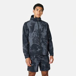 Conjunto de cortavientos con capucha de primera calidad para hombre, sudadera ligera con cremallera y pantalones cortos a juego para correr, senderismo y ropa deportiva al aire libre - Product Image 1