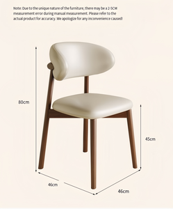 Silla de Comedor de Madera Maciza con Tapicería de Cuero, Diseño Moderno y de Lujo, Respaldo Curvo, Duradera y Ecológica, para Restaurante - Product Image 6
