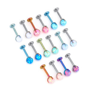 ASTM F136 Titanyum Alaşımlı <span class=keywords><strong>Opal</strong></span> Takı 16G İçten Dişli Burun Çivileri ve Kıkırdak Küpeleri G23 Çok Renkli Helix Küpeler - Product Image 5