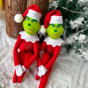 Muñeco de Peluche Monstruo Verde de 7 Pulgadas, Decoración Navideña Roja para Interiores, Sala de Estar, Estilo Tradicional - Product Image 5