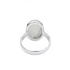 Bague en argent sterling 925 avec pierre de lune ovale cabochon, gemme à reflets bleus, bijoux en gros JAIPUR SILVER - Product Image 5