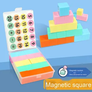 Vente en gros <span class=keywords><strong>de</strong></span> 20 cubes magnétiques en plastique <span class=keywords><strong>de</strong></span> 2cm, boîte d'aides pédagogiques pour élèves du primaire, cube fabriqué en 1ère année - Product Image 2