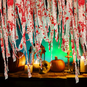 Halloween Decoration Blood Cloth <b>Strip</b> Warning and Isolation Zone Terror Scene Arrangement in 2026 - Product Image 4