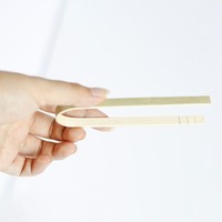 Pince à pain en bambou naturel en forme de U, durable et jetable, pour la cuisine domestique