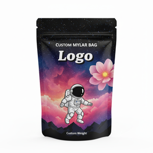 Sacs en Mylar de 3,5 g, imprimés sur mesure, étanches aux odeurs, pochettes en aluminium noir avec fermeture éclair pour l'emballage de bonbons, de gommes et de biscuits - Product Image 2