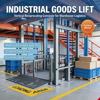 Neuer Industrieller Hydraulischer Vertikalmast-Lift Fracht-Aufzug 3m 1000kg Lastenaufzug