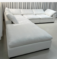 Canapé modulaire droit en tissu, style nuage, à assise profonde, avec dossier coussin, en forme de L, pour salon et hôtel, OEM