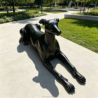 Statue de chien Greyhound en bronze et acier inoxydable, taille réelle, moderne, moulée en 3D, couleur personnalisée, taille sur mesure, art de jardin extérieur, objet de collection