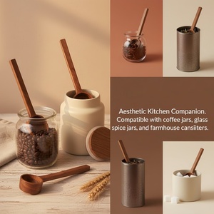 Cucchiaio dosatore per caffè con manico lungo in legno, cucchiaio da tavola, misurino per caffè macinato, cucchiai lunghi in legno per barattoli e contenitori profondi - Product Image 5