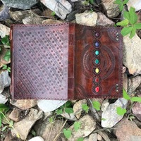 Journal en cuir fait main Shadow Diary MAD66, inspiré de la Mère Terre, carnet d'esquisse artisanal vintage pour l'écriture, les voyages ou comme cadeau