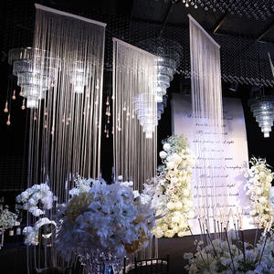 LANJO Rideau à chaînes suspendues de style romantique, rideau à chaînes suspendues en cristal et perles, rideau à franges pour la décoration de mariage et de fête - Product Image 1