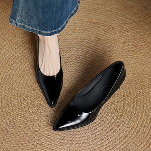 <span class=keywords><strong>Scarpe</strong></span> da donna in vera pelle di alta qualità 2025 Design conciso a molla pump per feste eleganti a punta da 6.5cm <span class=keywords><strong>tacco</strong></span> alto <span class=keywords><strong>viola</strong></span> - Product Image 3