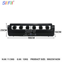 Projecteur de scène LED 6 yeux à activation sonore, à mouvement automatique, DMX512, IP33, RVB dimmable, pour DJ, discothèque, fête, mariage, spectacle, équipement d'éclairage