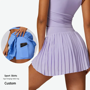 <span class=keywords><strong>Jupe</strong></span> <span class=keywords><strong>de</strong></span> <span class=keywords><strong>tennis</strong></span> respirante à séchage rapide pour femmes, avec <span class=keywords><strong>short</strong></span> <span class=keywords><strong>de</strong></span> sécurité intégré, poche, plissée, pour le badminton, la course à pied, la salle <span class=keywords><strong>de</strong></span> sport - Product Image 1