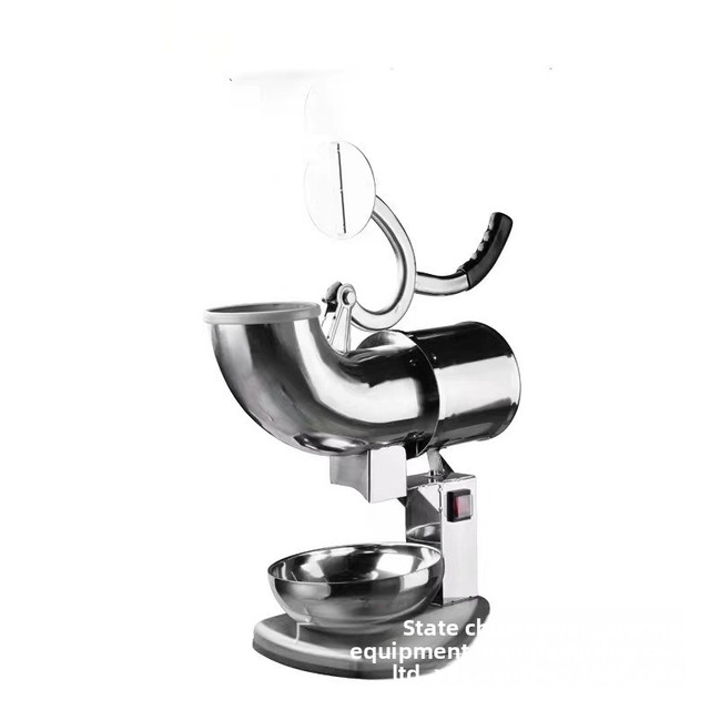 Commercial Stainless Steel Electric Ice Crusher Milk Tea Shop Shaved Ice Machine High-Power 200W Double-Blade Ice Crusher