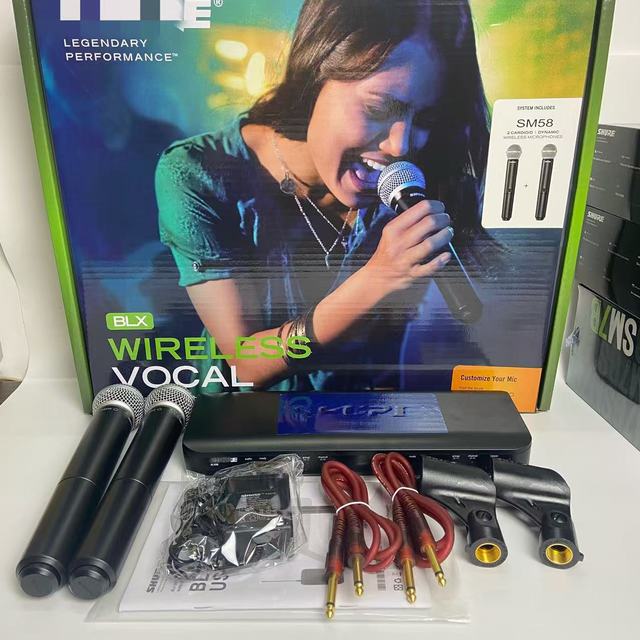 BLX288 SM58 Wireless Microphone - One for Two Users, Professional Live Streaming, Karaoke Stage Performance, SM58