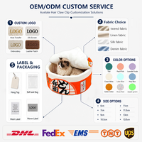 Lit pour chat en forme de bol de ramen japonais, mignon et moelleux, en peluche douce, nid douillet et chaud pour animaux de compagnie, fournitures pour animaux